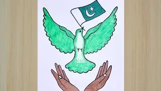 14 August Drawing Idea //How to Draw Independence Day Chart //Pakistan Independence Day Drawing