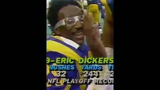 1985 Divisional Round, Eric Dickerson ran for 248 yards vs the Cowboys,  A NFL Playoff Record