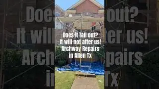 Front Door Brick Archway Repair in Allen, TX | Omega Masonry #BrickRepair #AllenTX #MasonryWork