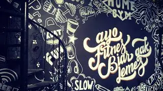 MURAL TEMBOK SIMPLE DI HOME GYM CAFE || TIMELAPSE