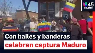 Con banderas, baile y algarab&iacute;a, venezolanos en el &aacute;rea de Houston celebran la captura de Maduro