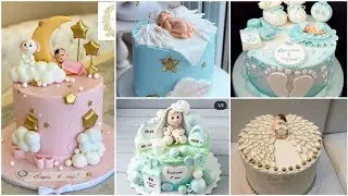 New born baby cake design / Welcome cake design for newly born baby.
