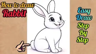 How to Draw Rabbit Step by Step | Easy Rabbit Drawing for Beginners | Cute Rabbit Drawing #art 