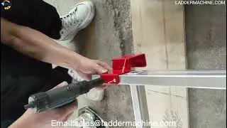 Aluminium ladder  metal parts assembly, rivet gun with self-plugging rivet