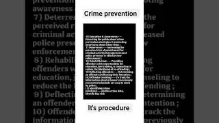 #Crime prevention, #its procedure, #10 & 6 mark question... 👍