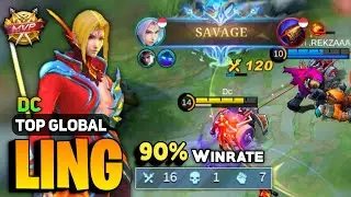 LING SAVAGE! 90% Winrate Perfect Gameplay [ Top Global Ling Best Build 2022 ] By Dc - MLBB