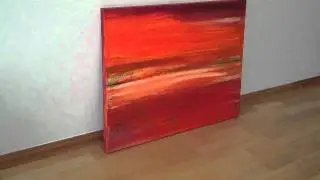In the distance -  Red orange contemporary abstract painting on canvas by Hardeep