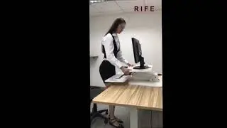 Rife! Height Adjustable Standing Desk Gas Spring Monitor Riser, Tabletop Sit to Stand (RDFW)
