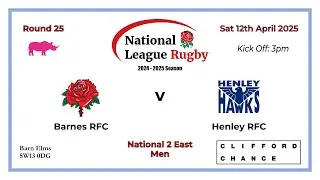 1stXV Men - Barnes RFC 19 v 21 Henley RFC | 12 April 2025
