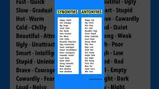 Synonyms and Antonyms in English 📚 #howtolearnenglish