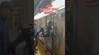 STOP SUBWAY DOOR CLOSED. #shorts #youtube #viral #youtubeshorts #trend #train #train #youtuber #fyp