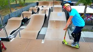 TOP SPEED ON SCOOTER ON SKATEPARK RACETRACK!