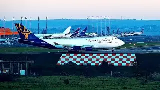 GIGANTE AVI&Atilde;O CARGUEIRO APEX LOGISTICS NO AEROPORTO INTERNACIONAL DE VIRACOPOS - BOEING 747-400F 