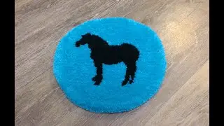 Rug Tufting a Mini Round Horse Pony Rug #pony #horse #asmr #equestrian #saddle #hobby