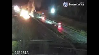 Explosion and Flames this morning on I-24 EB