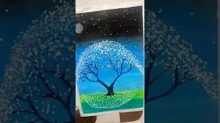MAGICAL TREE DRAWING | oil pastel art #shorts #tree #magicaltree