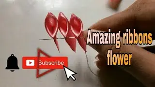 how to make ribbons flower\Amazing ribbons flower\ use satin ribbons\embroideryhack \ sewing hacks