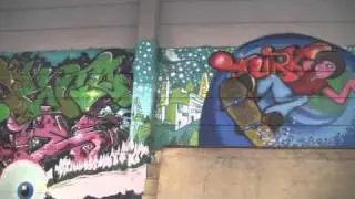 Legal graffiti at skatepark cube