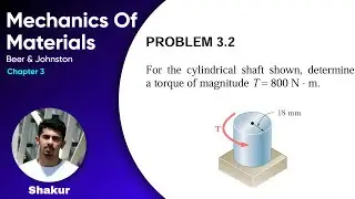 Problem 3.2 | Strength of Materials |Beer & Johnston| Maximum Shearing Stress in a Cylindrical Shaft