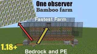 Easy 1.18 one observer bamboo farm tutorial for minecraft bedrock (Mcpe/Xbox/PS4/Switch/Windows10)