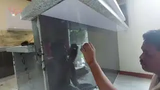 GLOSSY DARK GRAY AND GLOSSY WHITE KITCHEN CABINETS
