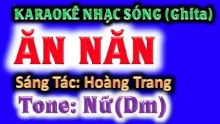 KARAOKE  Ăn năn - tone nữ (Dm) - ghi ta guitar Hoàng Chung 2023 NSHC