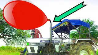 Biggest monster balloon 🎈 vs Tractor what will happen.  #rocking #experiments