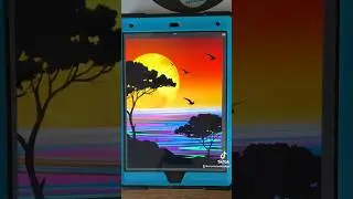 Draw an easy digital sunset beach scene using procreate