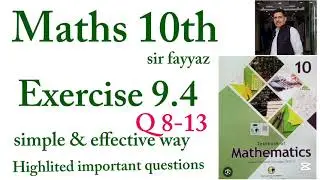 Maths class 10th | exercise 9.4 | NBF | Q no 8 -13 | ex 9.4 | unit 9 | Chords and arcs of a circle