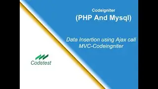 Inserting into table ajax call in code-igniter, codeigniter MVC insertion with AJAX in.