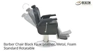 Barber Chair Black FauX Leather Metal Foam Standard Rotatable