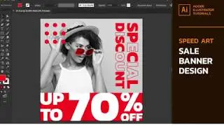Sale Banner Design [Speed Art] Adobe Illustrator Tutorials