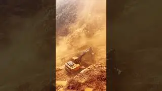 Risky Road Building with Excavator