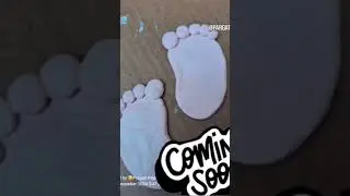 baby footprint hoop 👣 DM to customize order now ✨️ #baby #footprint #clay #handmade #babyboy