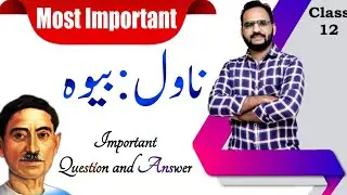 Urdu Class 12 Chapter 1 Novel Bewah بیوہ || Question & Answer Khayaban e Urdu || #urdu #term2