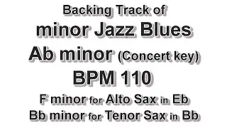 Ab minor Jazz Blues - BPM 110 - Backing Track