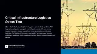 Critical Infrastructure Logistics Stress Test