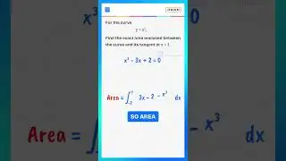 Find the Area Between y = x&sup3; and Its Tangent | Calculus Step-by-Step