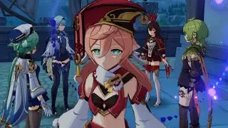 Genshin Impact 3.5 - Collei, Sucrose, Amber, Eula Location Windblumes Breath Event (Cut Scene)