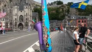 Crossing Dinant bridge (Charles-de-Gaulle Bridge)