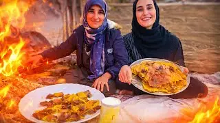 Traditional Samanu cooking in the village / in a fire‑heated pan