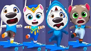 TALKING TOM GOLD RUN Shark Hank Vs Football Tom Vs Genie Angela Vs Talking Hank New Gameplay 