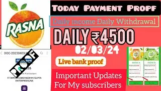 Rasna New Earning App | 03/04/23 | Payment Withdrawal Proof | Detailed Video👌👌