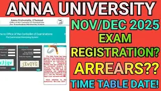 Anna University Nov/Dec 2025 Exam Registration! |Engineering Time Table Dates!#annauniversity #r2025