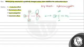 Methyl group attached to a positively charged carbon atom stabilizes the carbocation due to....