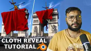 Cloth Reveal VFX on Building by Helicopter   BlenderTutorial | CGI Ads Cloth Pickup Simulation