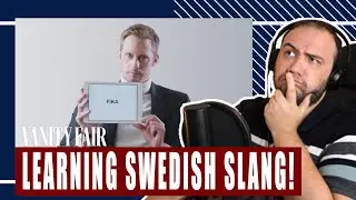 LEARNING SWEDISH SLANG WITH Alexander Skarsgård | Vanity Fair | #sweden TEACHER PAUL REACTS
