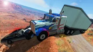 Stolen Semi Truck Police Chase Ends in Disaster! - BeamNG Gameplay & Crashes - Cop Escape