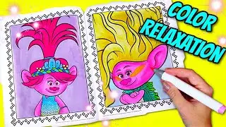 Trolls Band Together Viva and Poppy. Coloring video for Relaxation