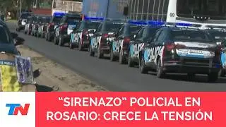 PROTESTA POLICIAL EN ROSARIO: patrulleros rodean el destacamento central y hacen un &ldquo;sirenazo&rdquo;